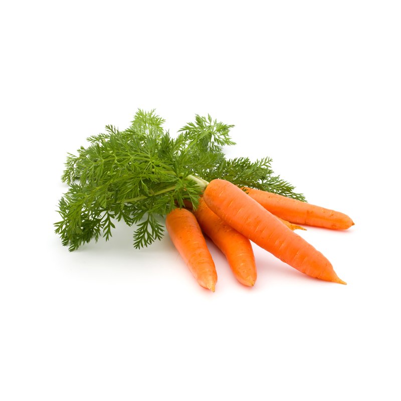 Life Extension, beta carotene, pile of five fresh leafy carrots on white background (beta carotene foods)